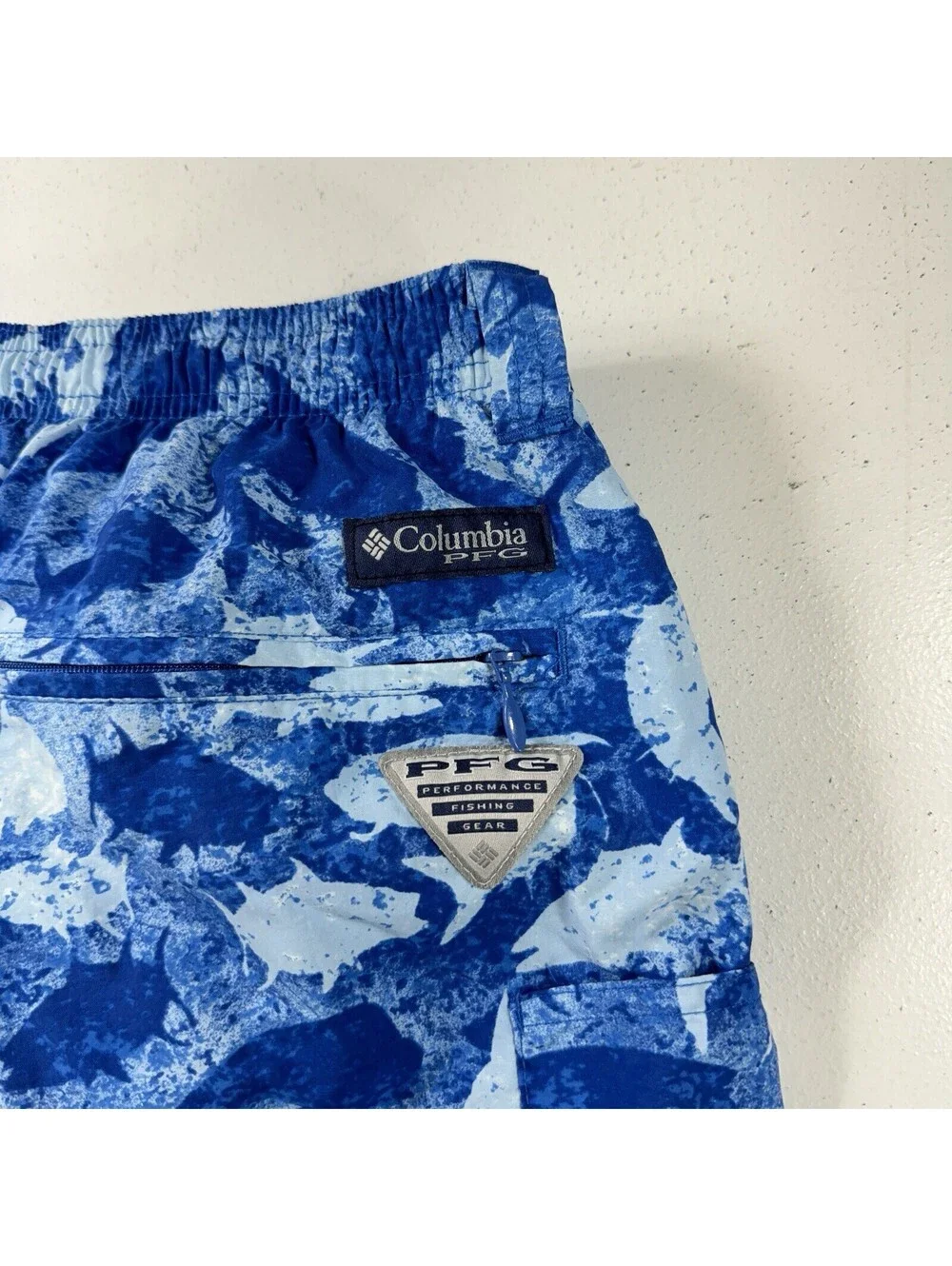 Columbia PFG Swimming Trunks Blue Fish All Over Men’s Size Medium